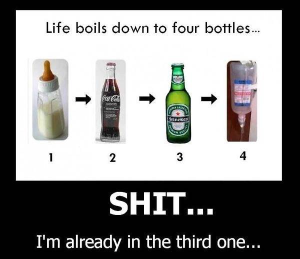 De 4 flessen van het leven